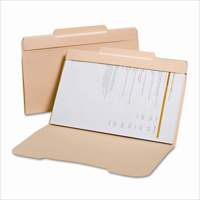 Secure file folders, top tab, legal, manila, 50/box