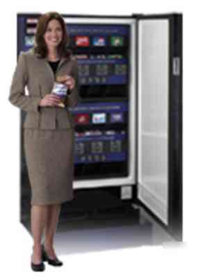 2 antares vending machines, bev & snack, w/ $ changer 