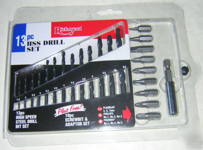 Richmond 13PC hss drill 1.5-6.5 + 10PC bit/adaptor 26PC