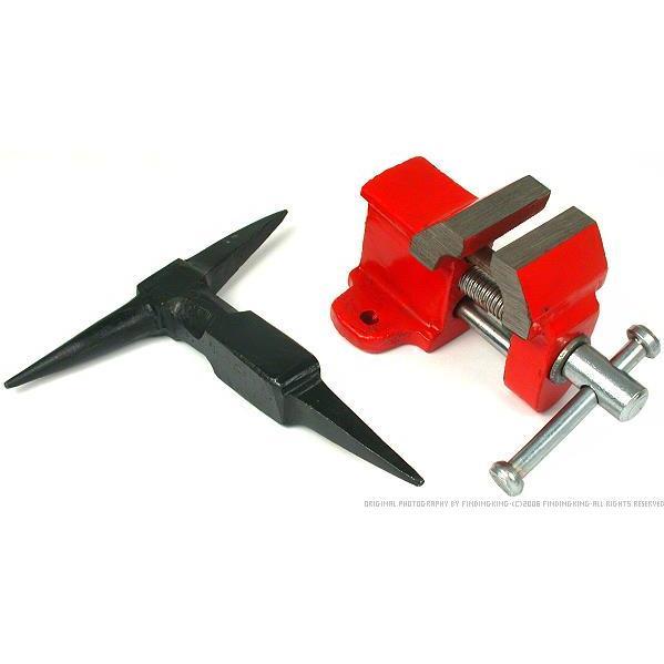 2 t-shaped anvil table top vise metalworking bench tool