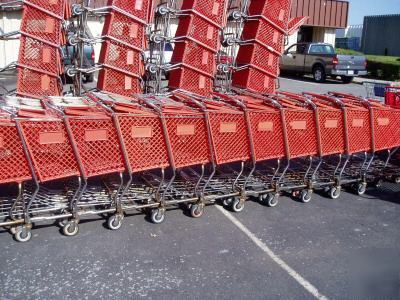 25 reconditioned plastic grocery shopping carts