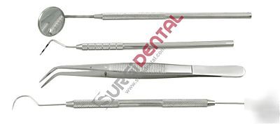 Basic exam setup set of 5 dental instruments probe mirr