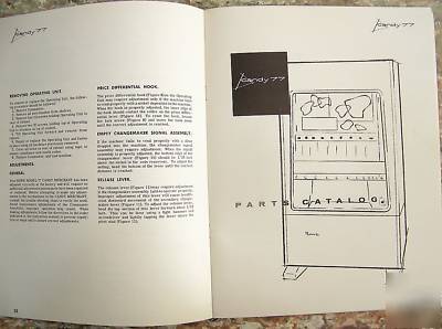 Rowe 77 candy merchant instruction manual parts catalog