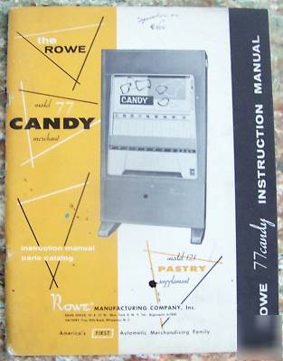 Rowe 77 candy merchant instruction manual parts catalog