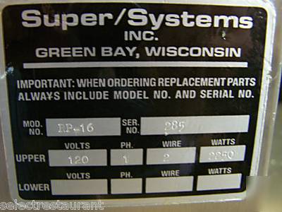 Super systems RP16 double proofer bakery oven + range