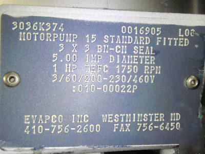 1 hp 1750 rpm 3 inch npt 90 degree circulation pump