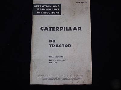 Caterpillar operation & maintenance D8 tractor 2U 13A