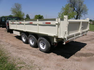 New 8' x 18' x 2' dump trailer drop sides 21 k 10 ton