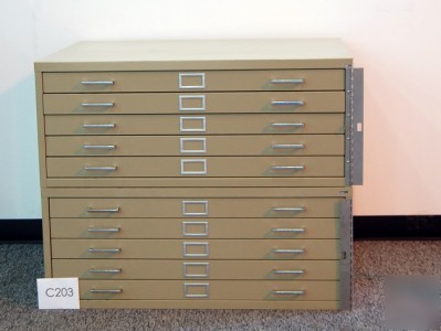 Safeco blueprint cabinet 2 tier 10 drawer