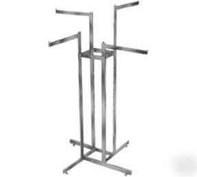 Chrome 4 way racks lot of 20 used clothing fixtures 
