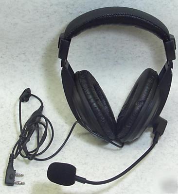 Overhead dual speaker ptt headset for kenwood ham radio