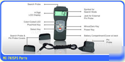 2IN1 scanner & pin type moisture meter wood wall glass