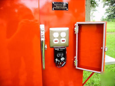 Bbq pit rotisserie smoker insulated gravity assisted