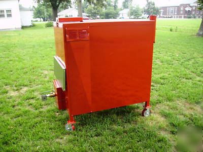 Bbq pit rotisserie smoker insulated gravity assisted