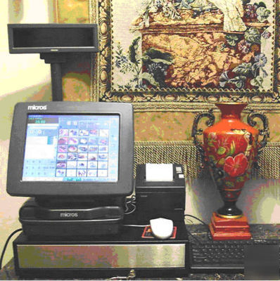 Micros pos station touch screen cashdrawer printer msr 