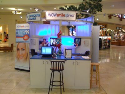 Teeth whitening business mall kiosk lights lcd tv used