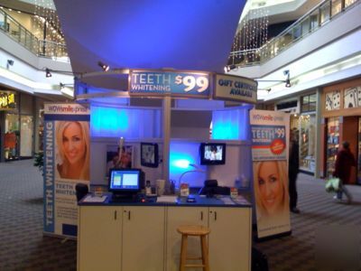Teeth whitening business mall kiosk lights lcd tv used