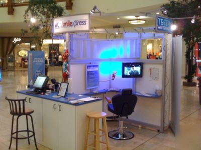 Teeth whitening business mall kiosk lights lcd tv used