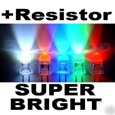 1000 x 3MM red green blue yellow white pink uv led warm