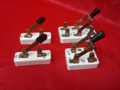 4 antique porcelain~copper knife switch~switches lot