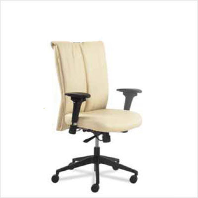 Commclad executive leather mid-back office chair sand
