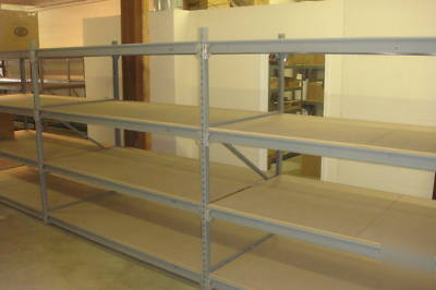 Warehouse storage heavy duty wide span shelf 4' x 21 ft