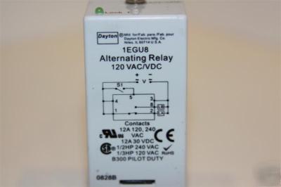 Dayton 1EGU8 alternating relay 120VAC 12A 8 pin socket