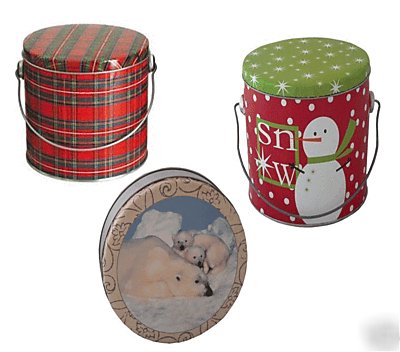 1 lb. tartan plaid decorated tins DC1-tar