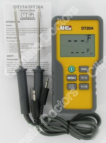 New uei DT20A dual input digital thermometer hvac 