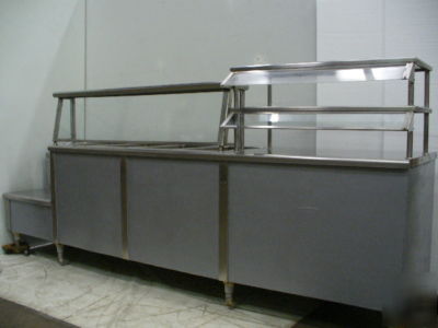 Used secomatic 4 well steam table & sneeze guard & more