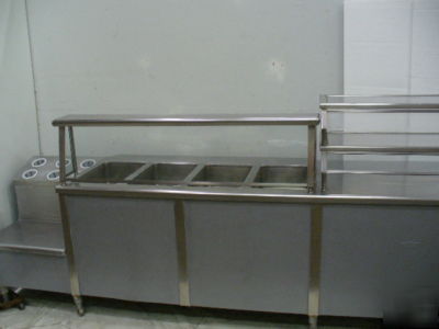 Used secomatic 4 well steam table & sneeze guard & more