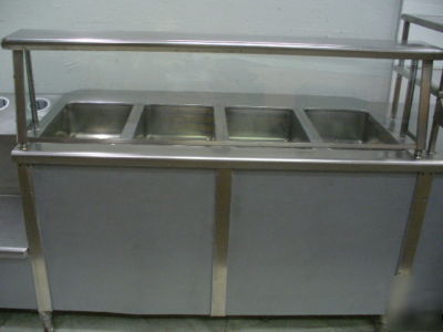 Used secomatic 4 well steam table & sneeze guard & more