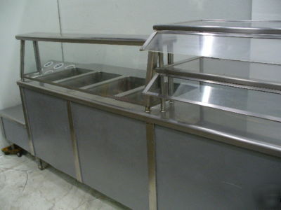 Used secomatic 4 well steam table & sneeze guard & more