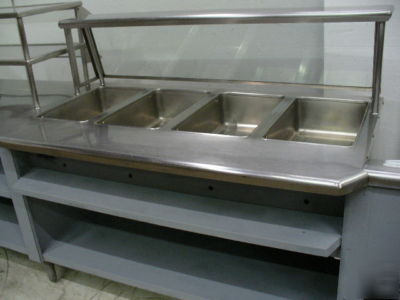 Used secomatic 4 well steam table & sneeze guard & more