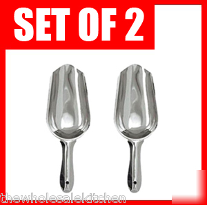 New 2 6 oz stainless steel bar ice dry bin scoop scoops