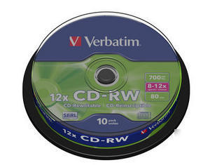 New verbatim cd-rw 12X 10 pack spindle