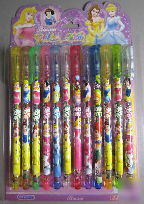 12PCS princesses super fruit scent glitter ink pen