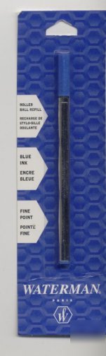 4 waterman blue fine pt pen rollerball genuine refills
