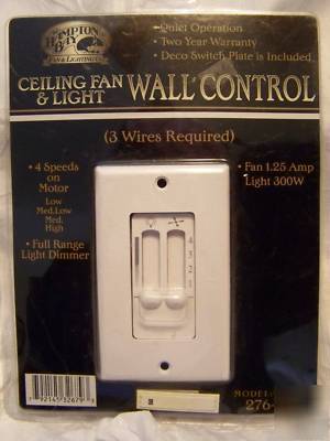 Ceiling fan/light wall control hampton bay fan light co
