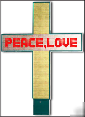 Led digital church cross, 6' x 5' double-sided, color