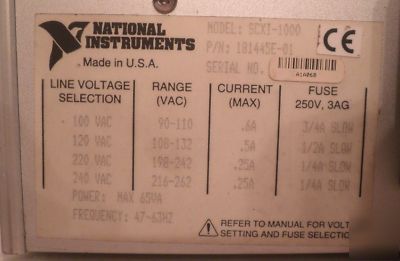 National instruments scxi-1000 mainframe w/ scxi-1322