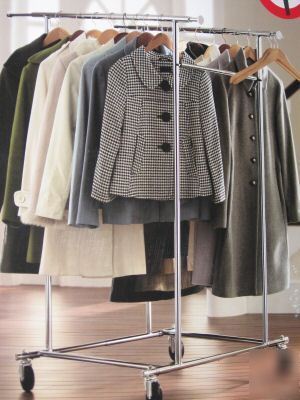 New 2 bar clothing garment rack commercial grade steel, 