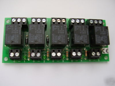 5 way relay board 12V dc coils i/p, spco 10AMP rated