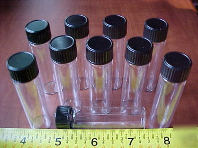 50 clear 2 dram glass vials/bottle screw cap 17X60MM
