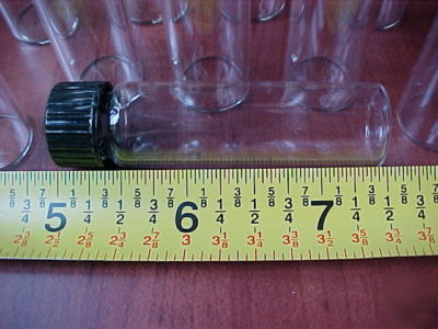 50 clear 2 dram glass vials/bottle screw cap 17X60MM