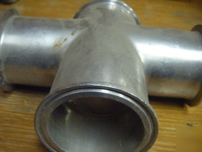 Tri-clover stainless pipe connection tee pipe connector