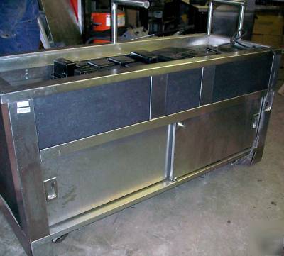 6' salad bar refrigerated cold food buffet sneeze guard