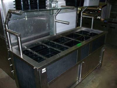 6' salad bar refrigerated cold food buffet sneeze guard