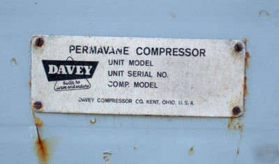 Davey 75-pda perma-vane air compressor sliding 75HP