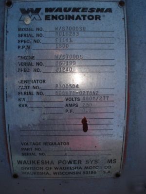 Generator, waukesha 200 kva, diesel